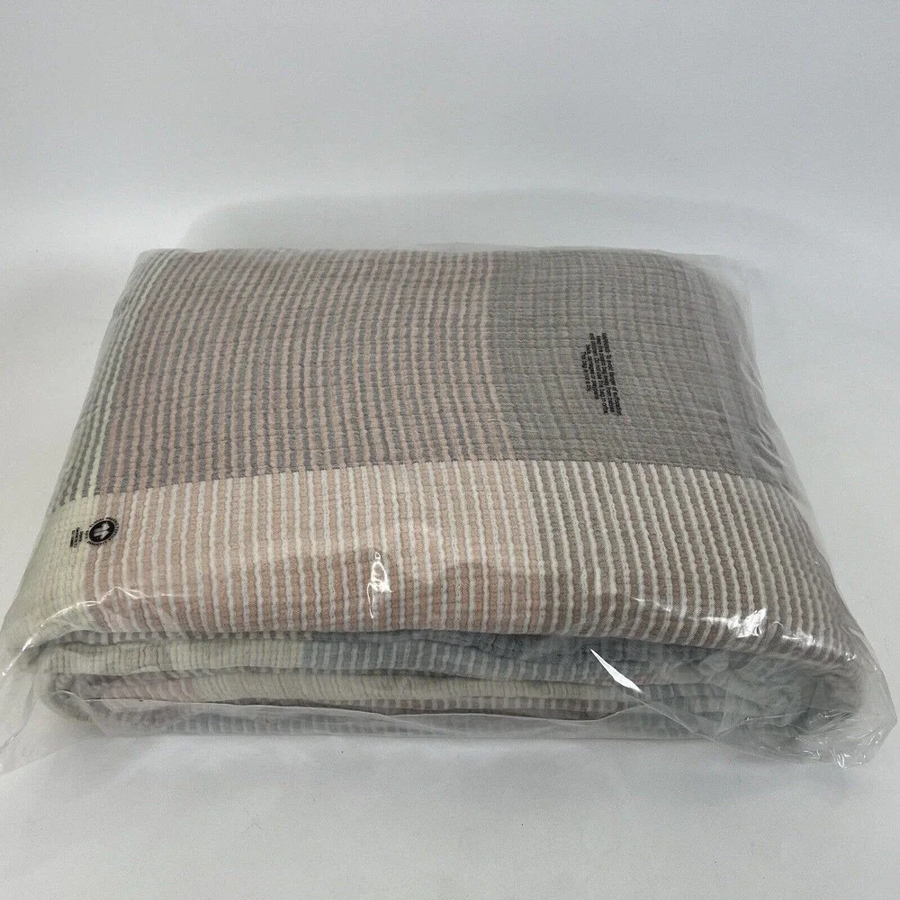 The Company Store Jacquard Woven Organic Cotton Logan Stripe‎ Queen Duvet Cover